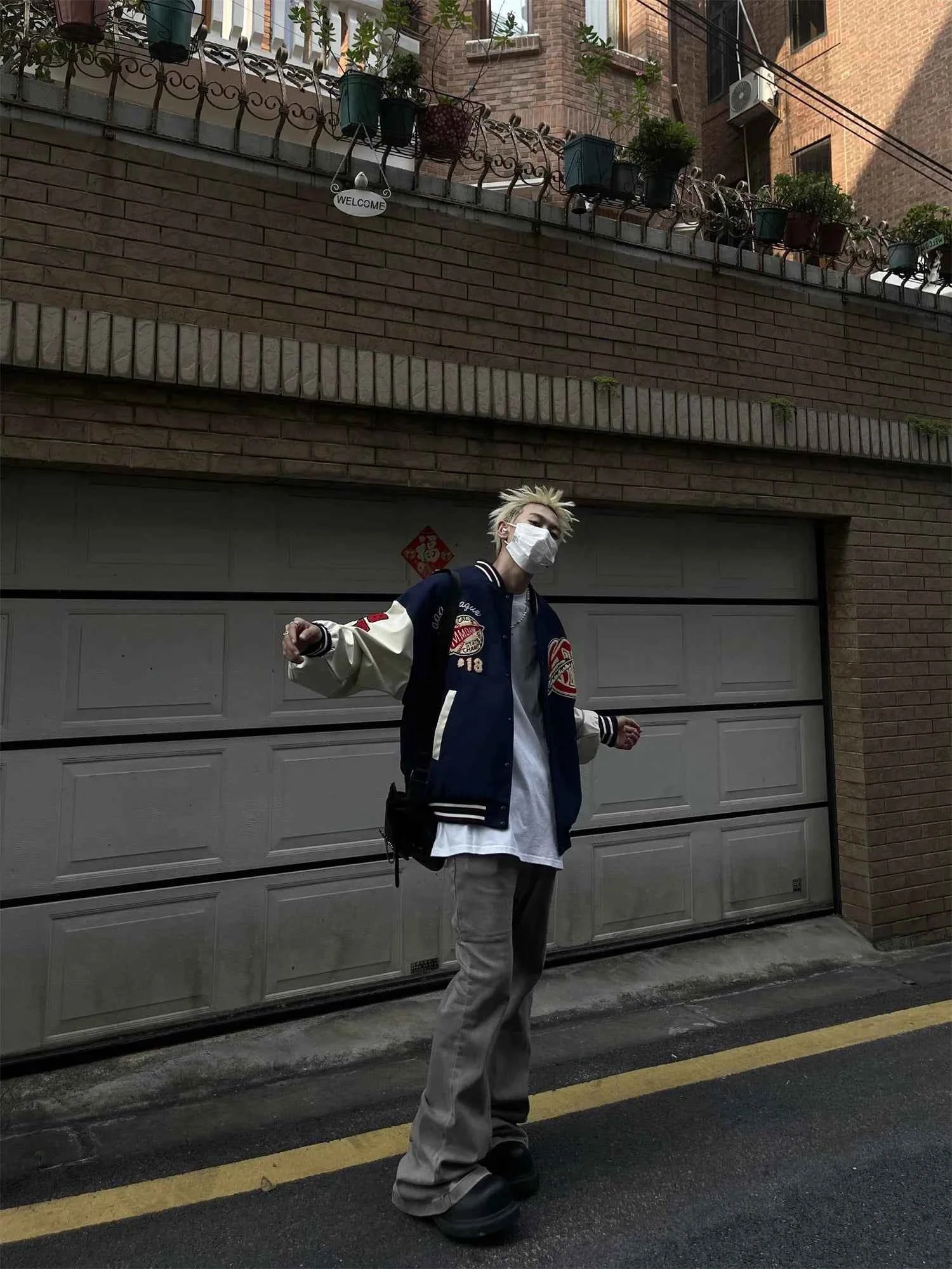 Vintage Embroidered Baseball Patchwork Varsity Jacket
