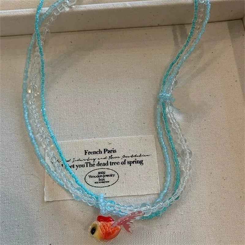 Bohemian Cute Animal Goldfish Pendant Necklace