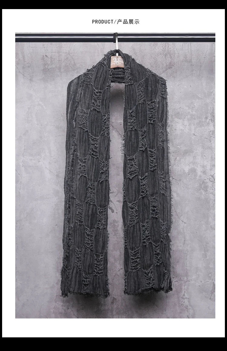 Ripped Design Round Neck Scarf