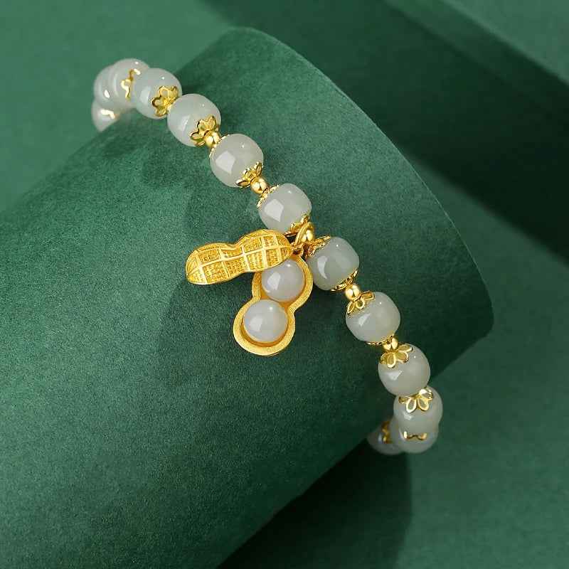 Luxurious Hotan Jade Peanut Bracelet