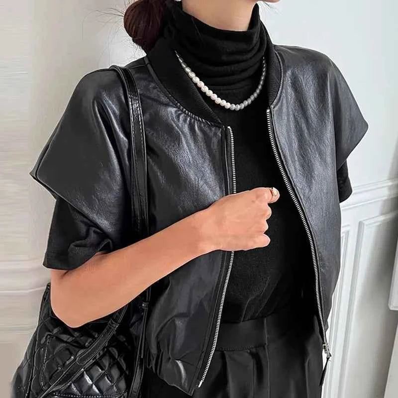 Winter Luxury Retro Autumn Leather Vest