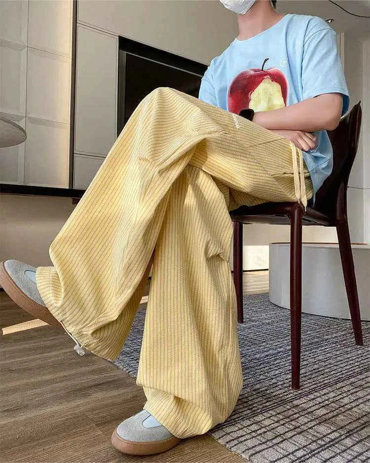 Trendy Handsome Wide Leg Casual Pants