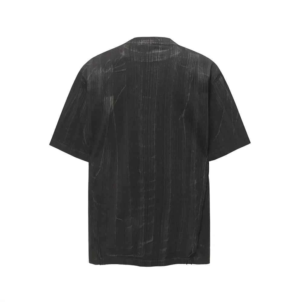 Streetwear Dirty Wash Letter Print Crew T-Shirt