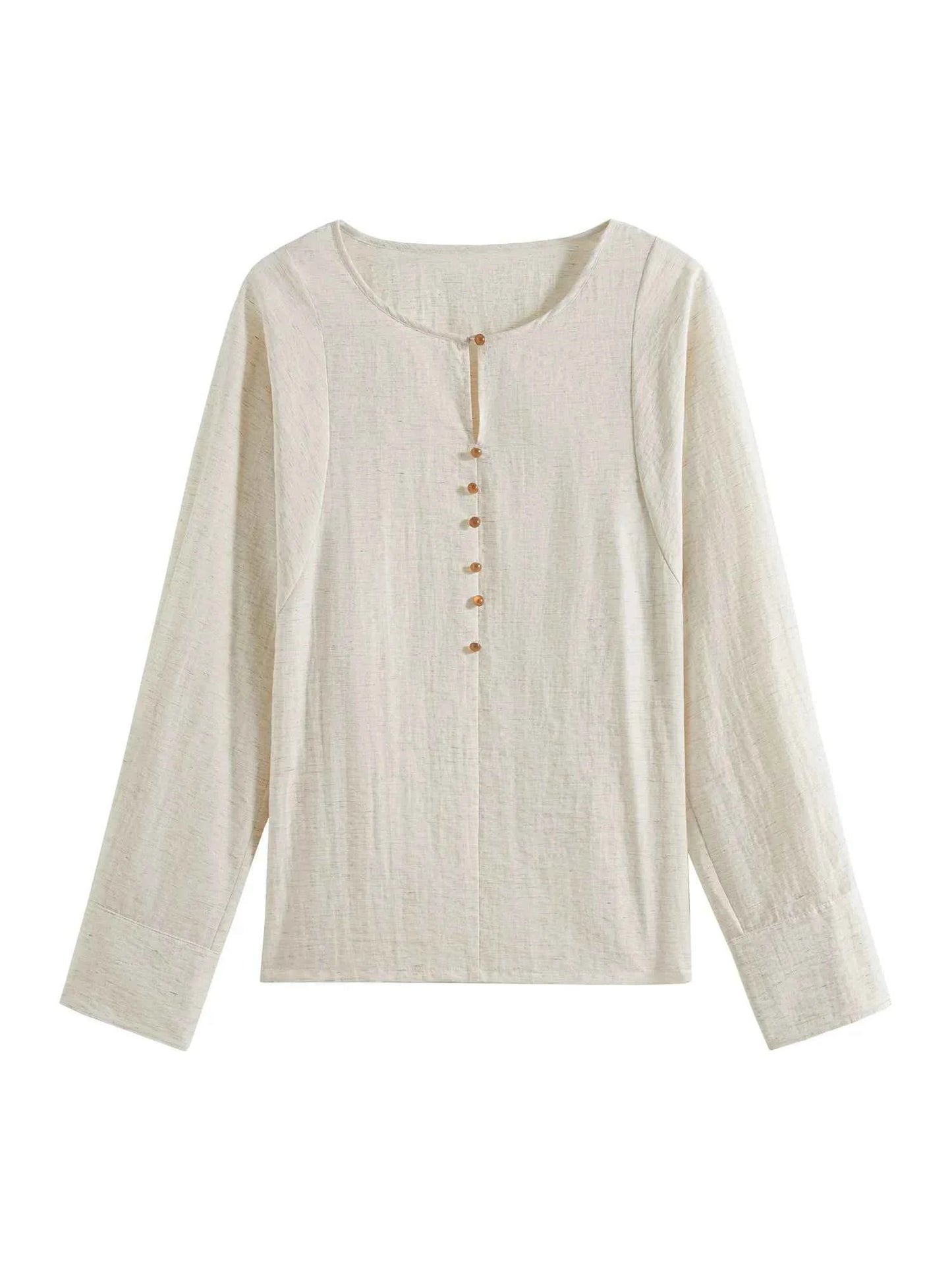 Women Classic Relaxed Fit V-Neck Linen Cardigan