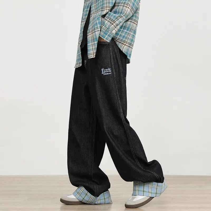 Luxury Straight & Sleek Patchwork Wide Leg Jeans