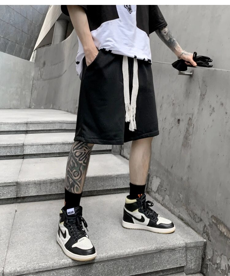 Casual Black Color Knee Length Shorts