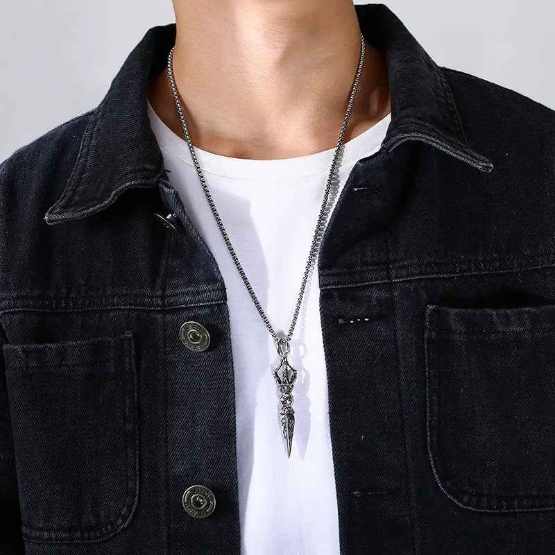 Retro Trendy Buddha Vajra Pendant Necklace