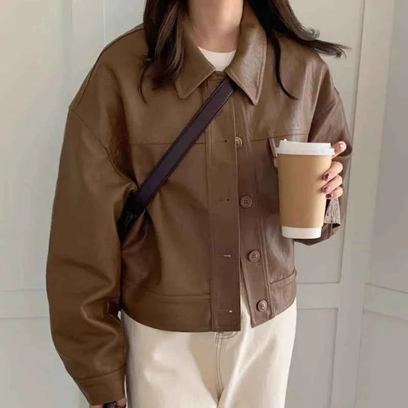 Women Winter Comfort Retro Leather Jacket