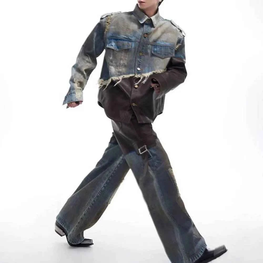 Versatile Patchwork Denim & Leather Jacket