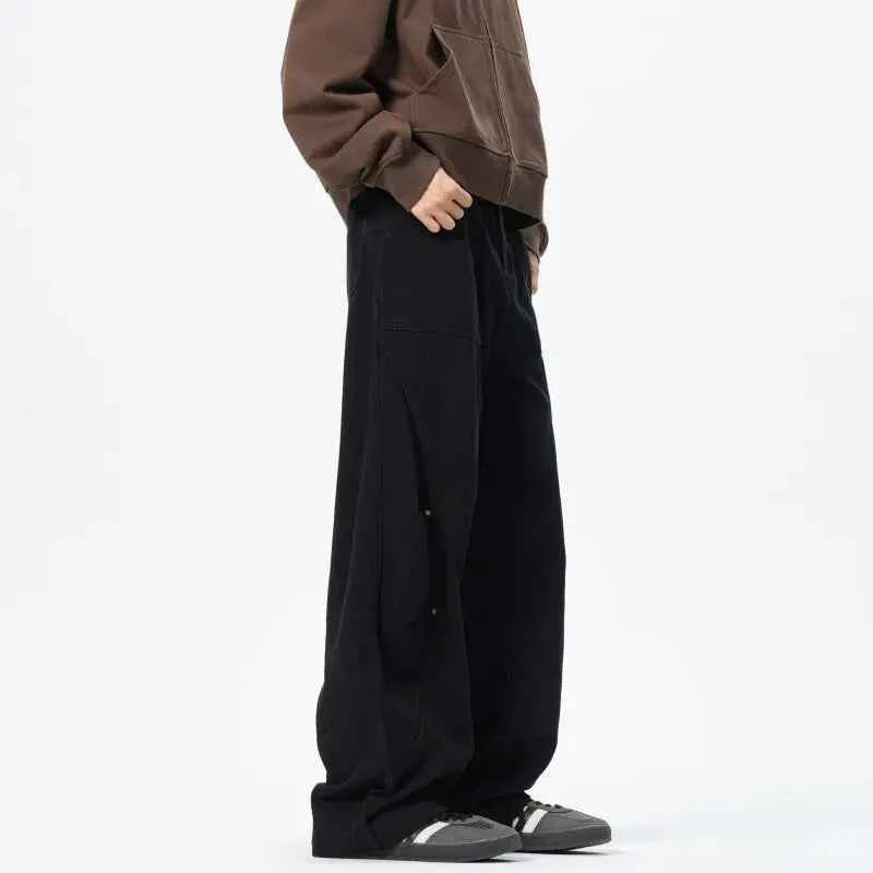 Personality Patchwork Baggy Straight Jeans