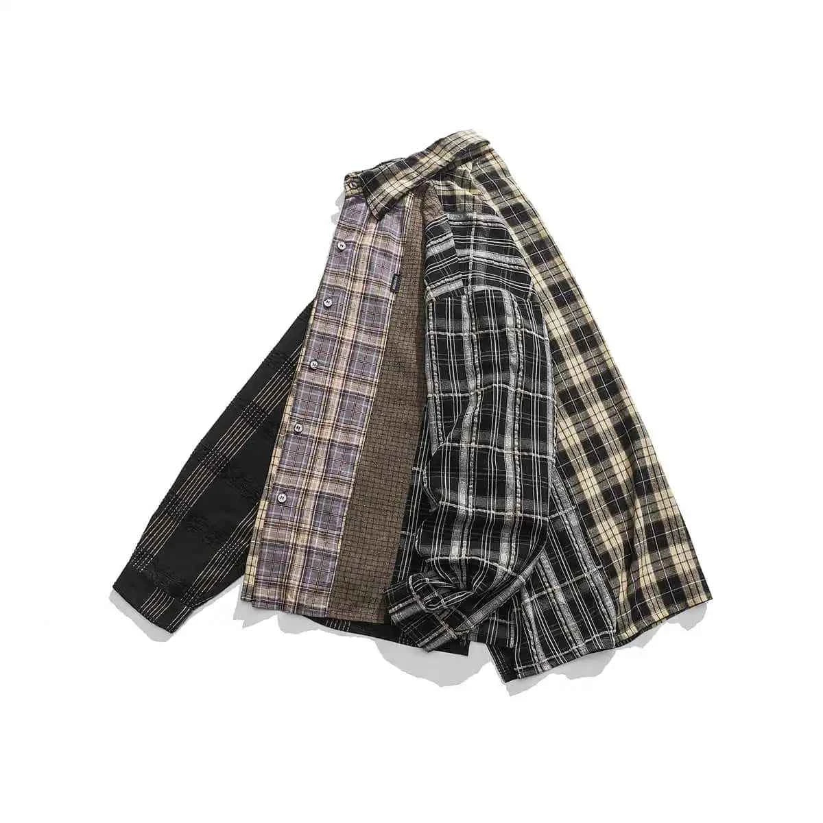 Y2K Insulated Plaid Hip Hop Button-Up Casual Shirt