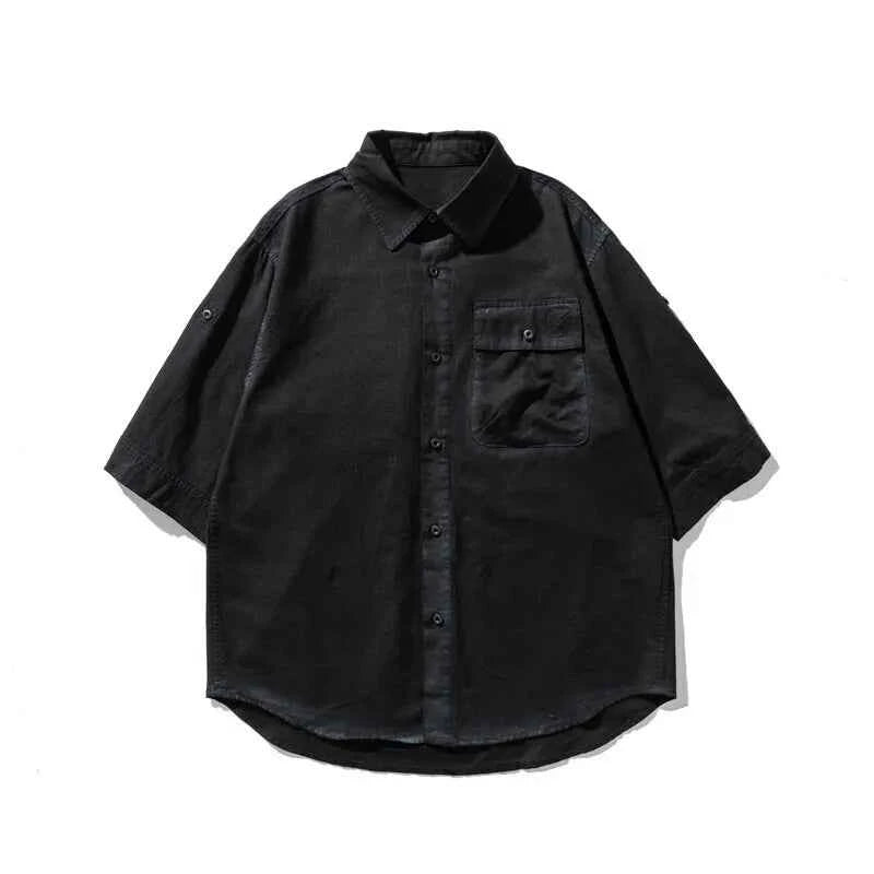 Cloud-Soft Contrast Lapel Casual Shirt