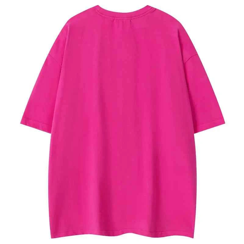 Fashionable Grunge Embroidered Patch Irregular T-Shirt