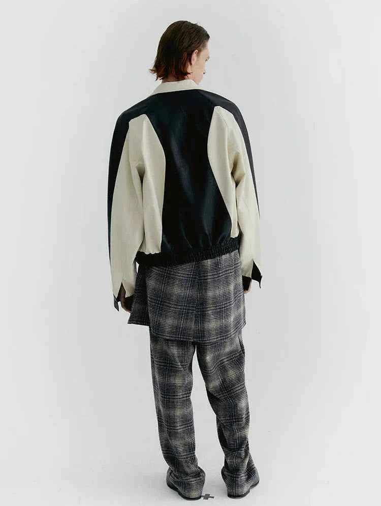 Streetwear Color Block Faux Leather Jacket