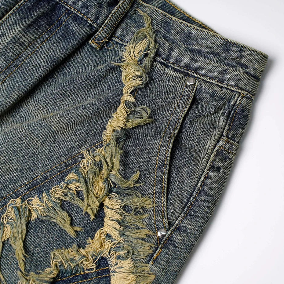 Vintage Loose Distressed Denim Shorts