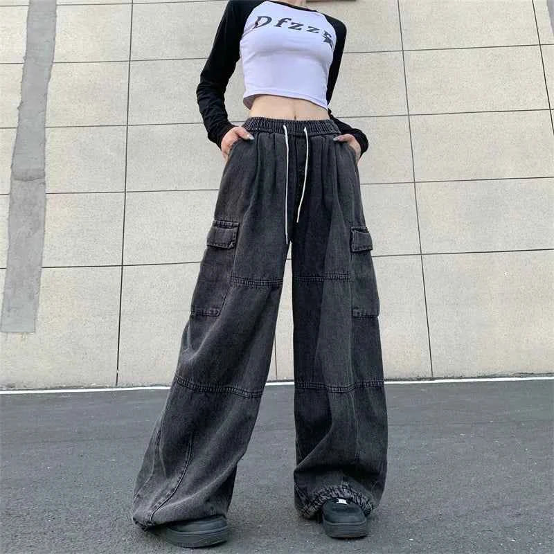Y2K Effortless Wide Leg Cargo Jeans