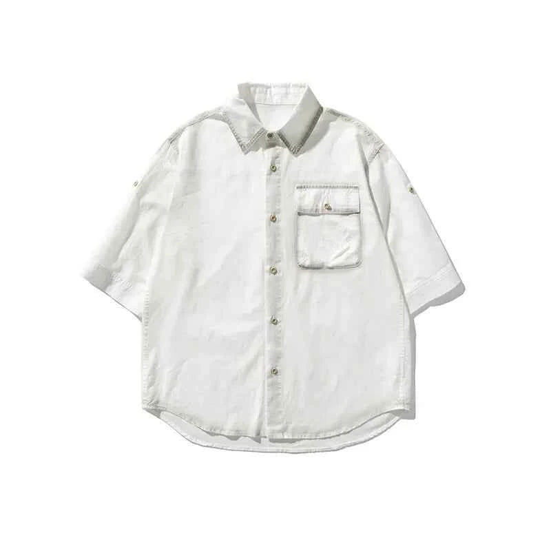 Cloud-Soft Contrast Lapel Casual Shirt