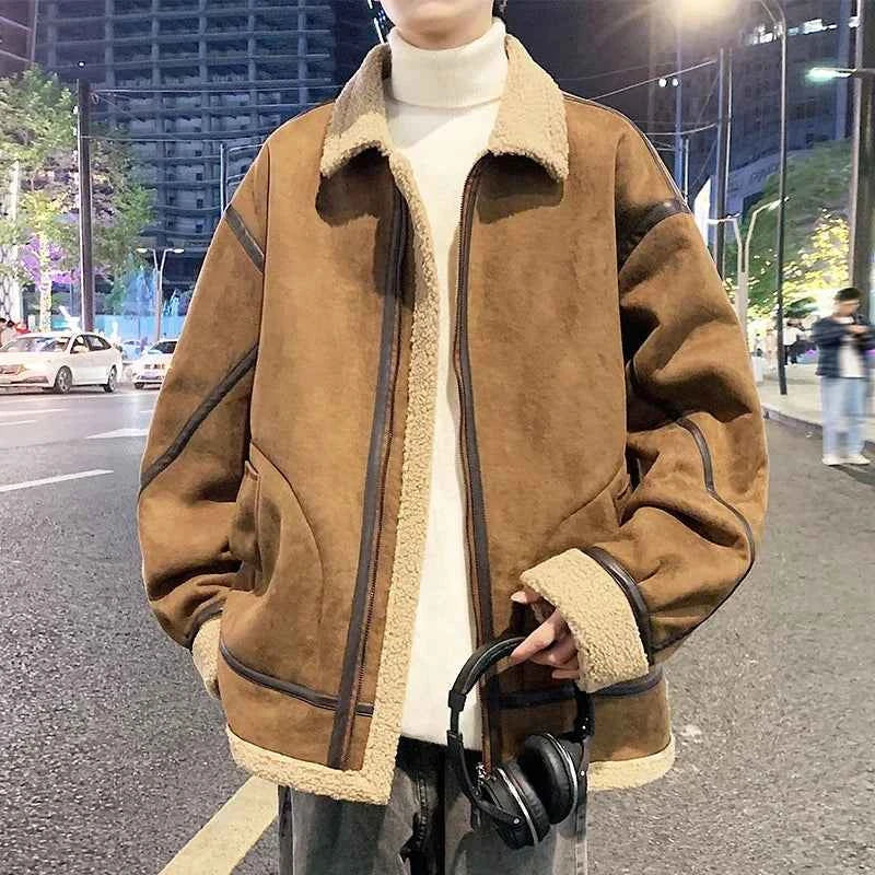 Luxurious Lamb Velvet Suede Winter Faux Furr Jacket