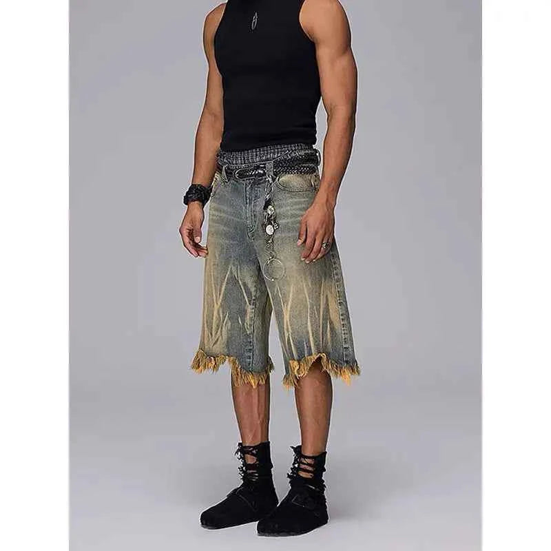 Blue Ripped American Denim Short