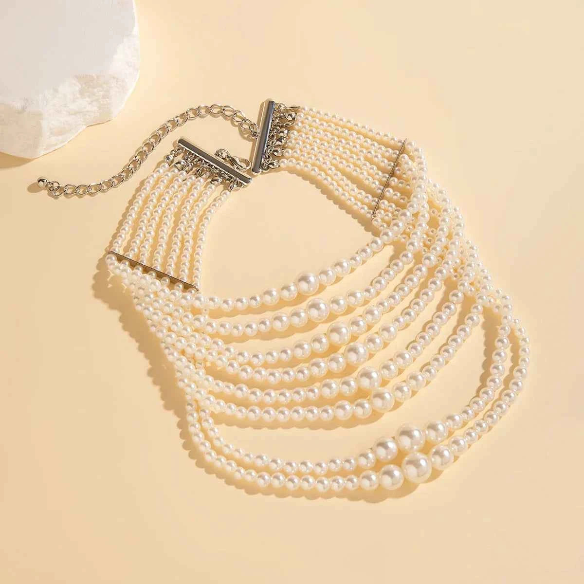 Elegant Imitation Pearl Beads Chain Necklace