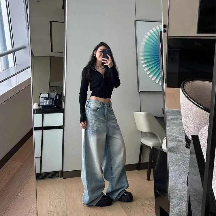 Vintage High Waist Oversized Wide Jeans