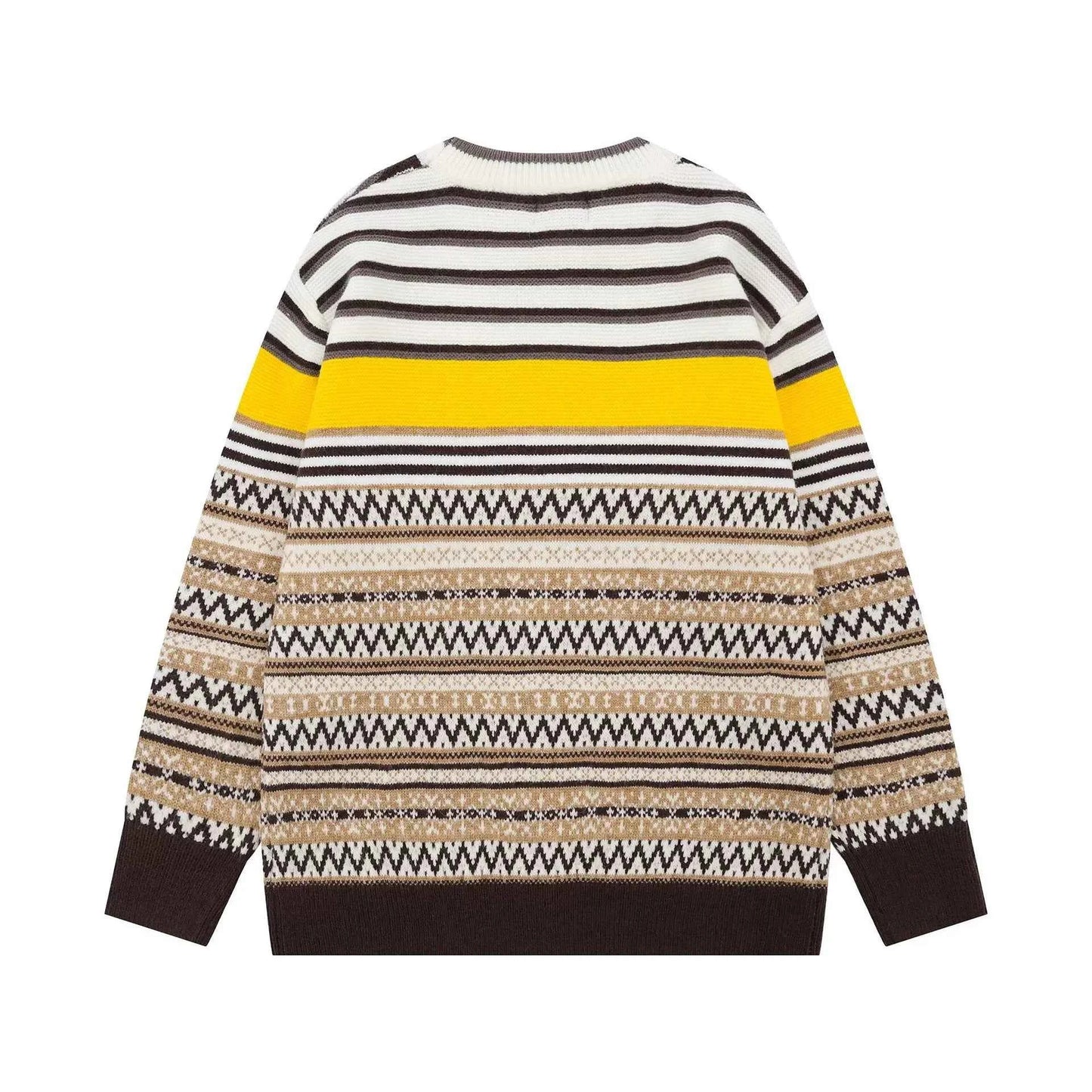Versatile Colorful Striped Hip Hop Knit Casual Sweater