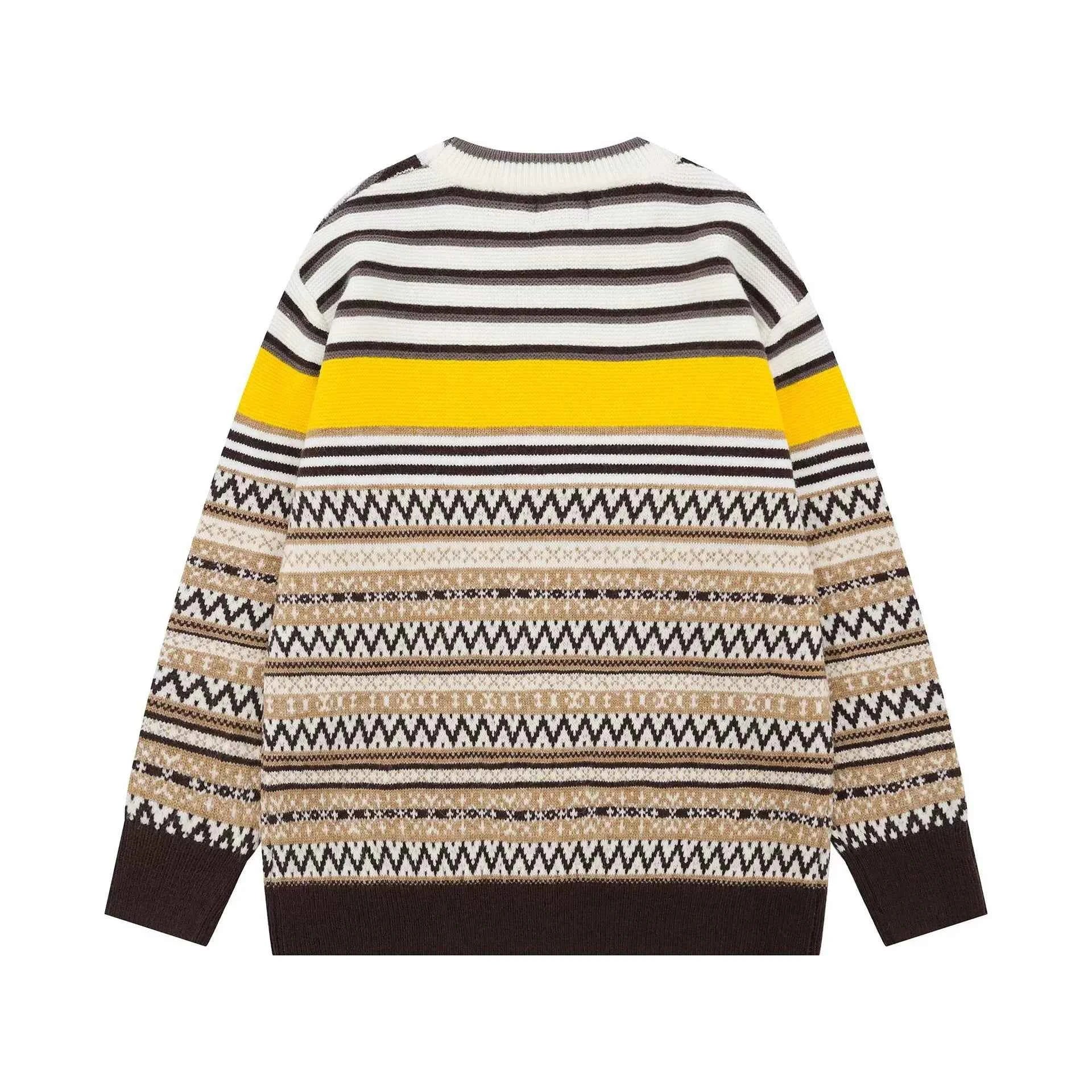 Versatile Colorful Striped Hip Hop Knit Casual Sweater