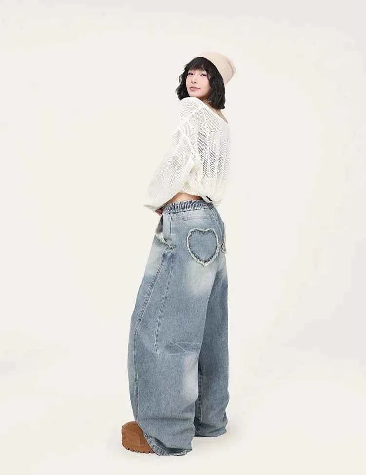 Blue Jazz Frayed Denim Long Jeans