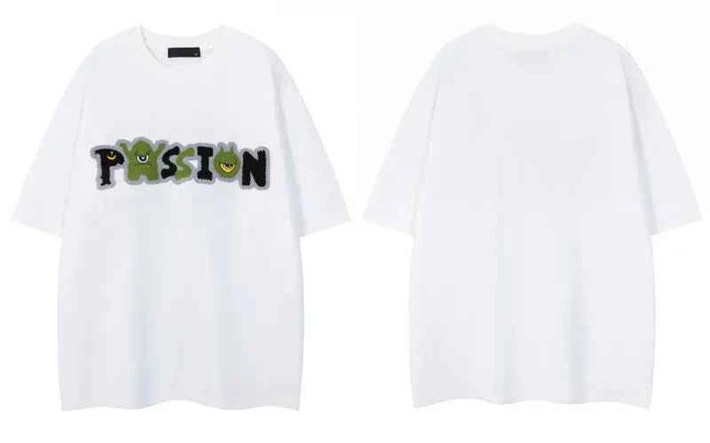 Y2K Embroidered Cartoon Short Sleeve Hip Hop T-Shirt