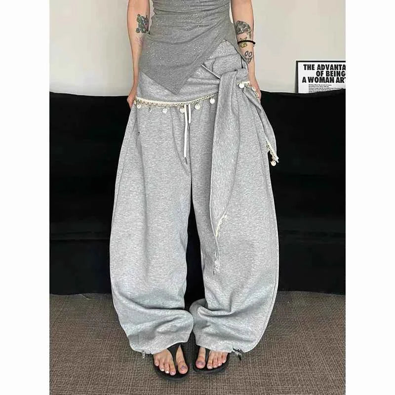 Durable Oversized Cool Print Japanese Style Sweatpants
