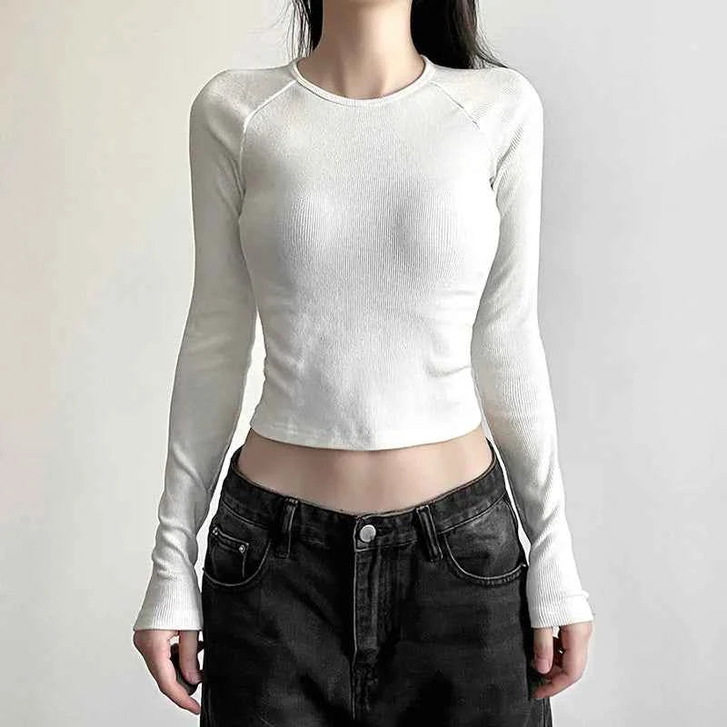 Gothic Dark Acubi Print Long-Sleeve T-Shirt