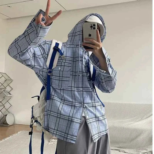 Men Verve Checkered Hooded Shirt