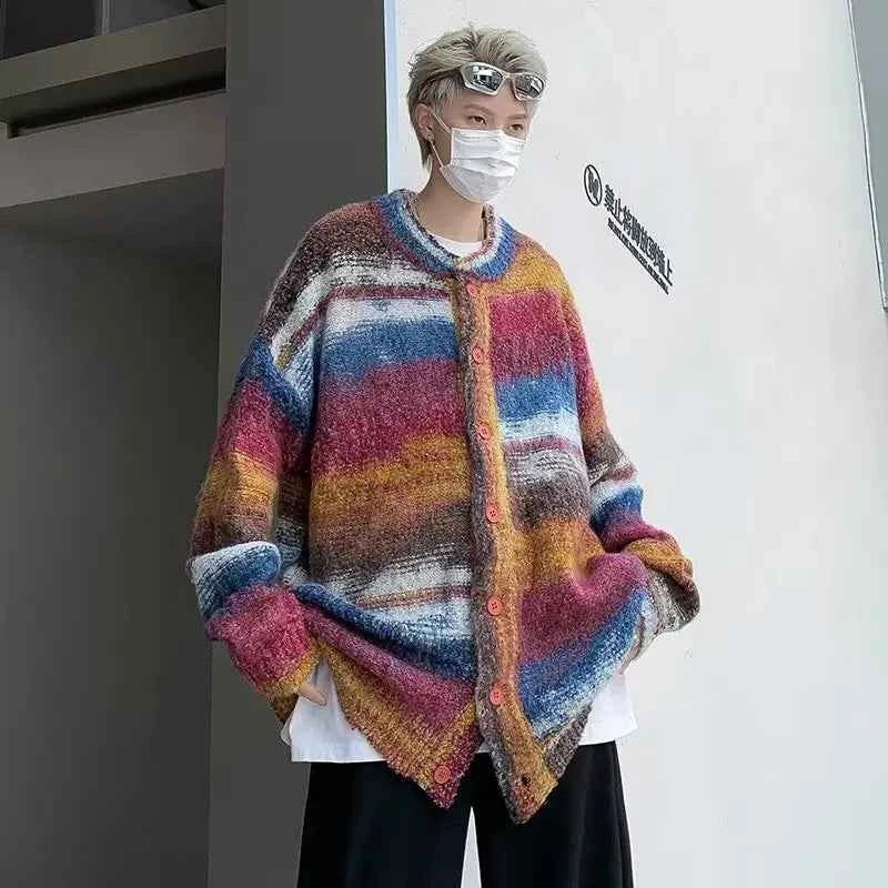 Effortless Punk Knitted Oversized Cardigan