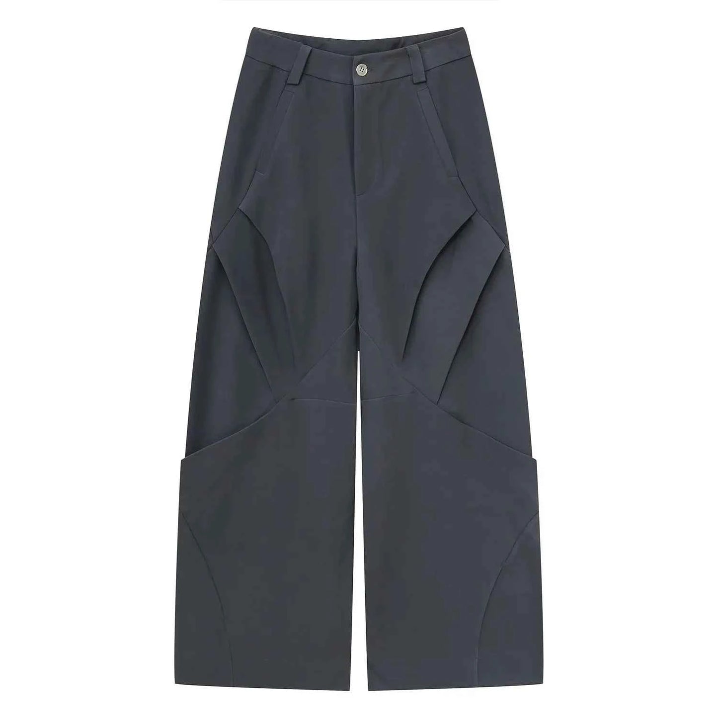 Diamond Patchwork Pleated Casual Pants