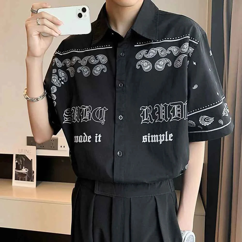 Men Black Vantage Print Casual Shirt