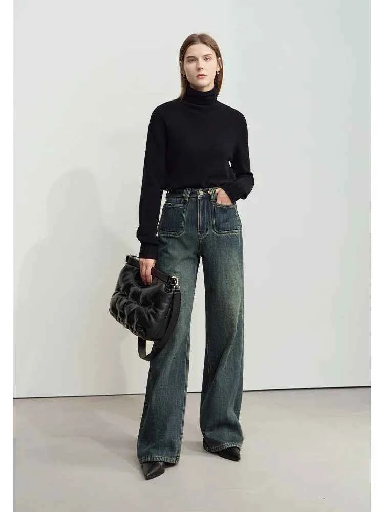 Vintage Washed Loose Straight Leg Jeans