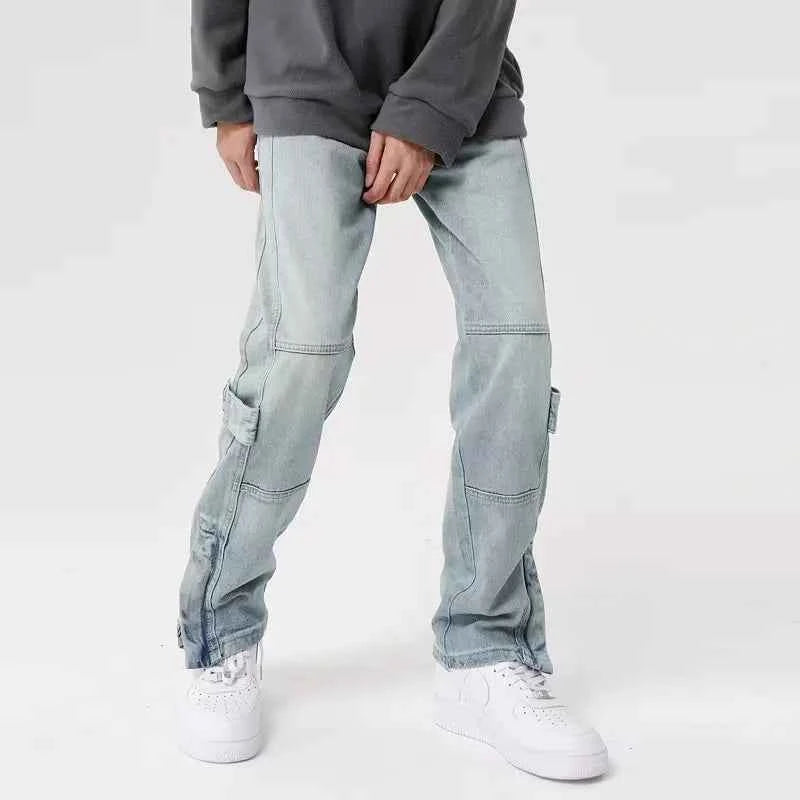 Y2K Streetwear Vintage Cyber Blue Baggy Jeans