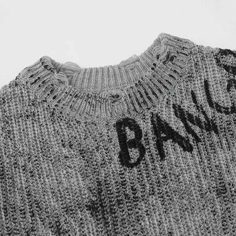 Fashionable Oversized Hip Hop Knit Jumper Sweater