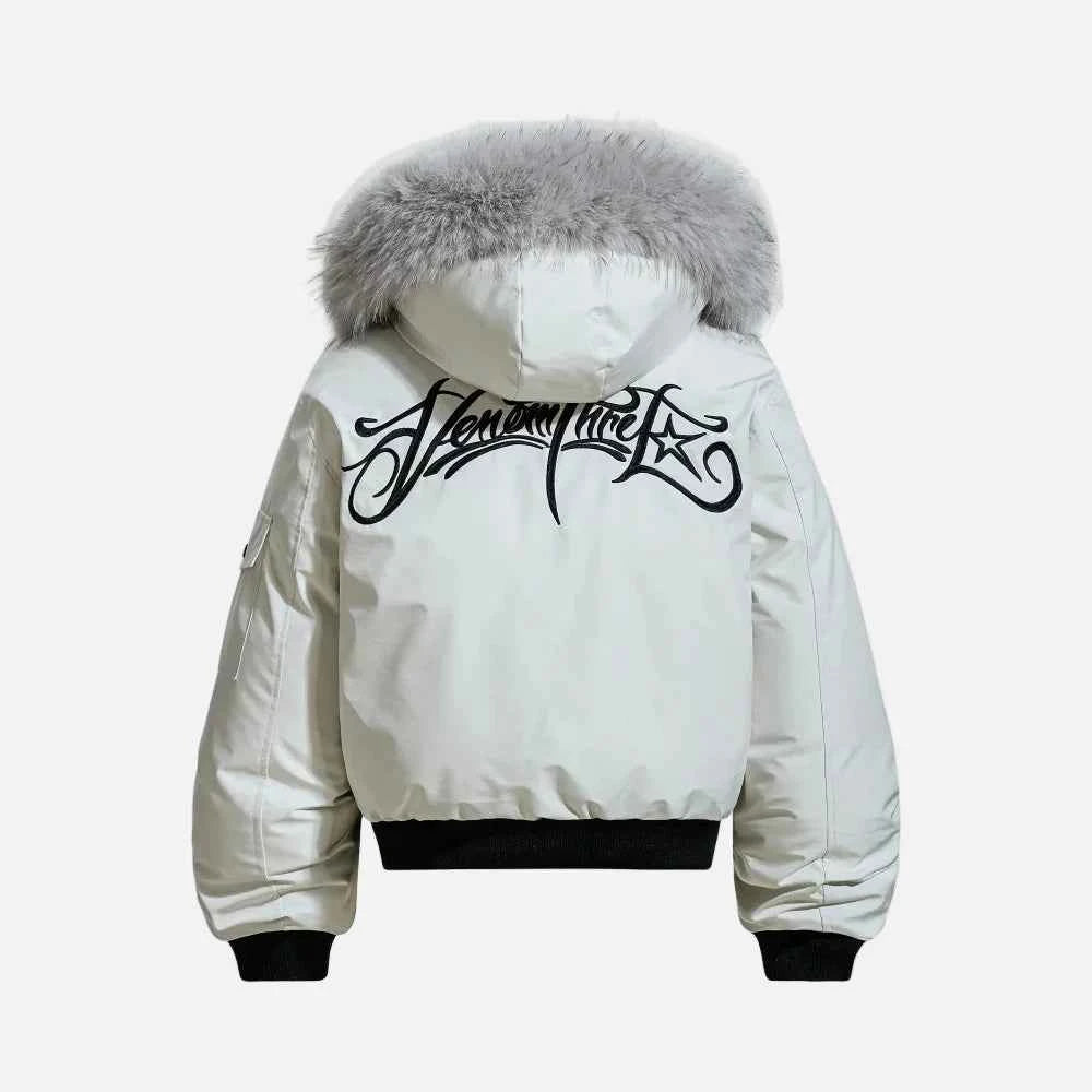 Insulated Fur Hooded Windbreaker Jacket