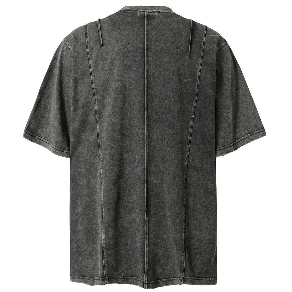 Oversized Cargo Pockets Patchwork T-Shirts