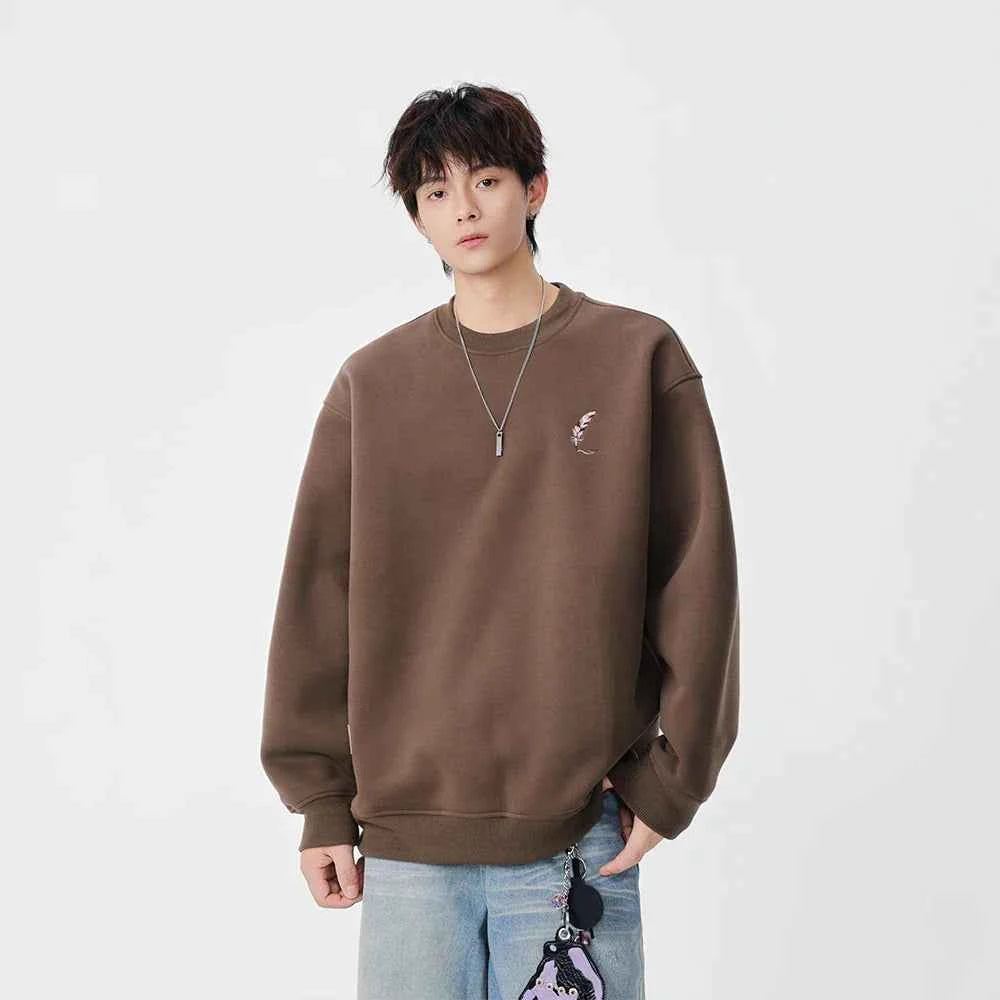 Soft Embroidered Crew Neck Sweatshirt