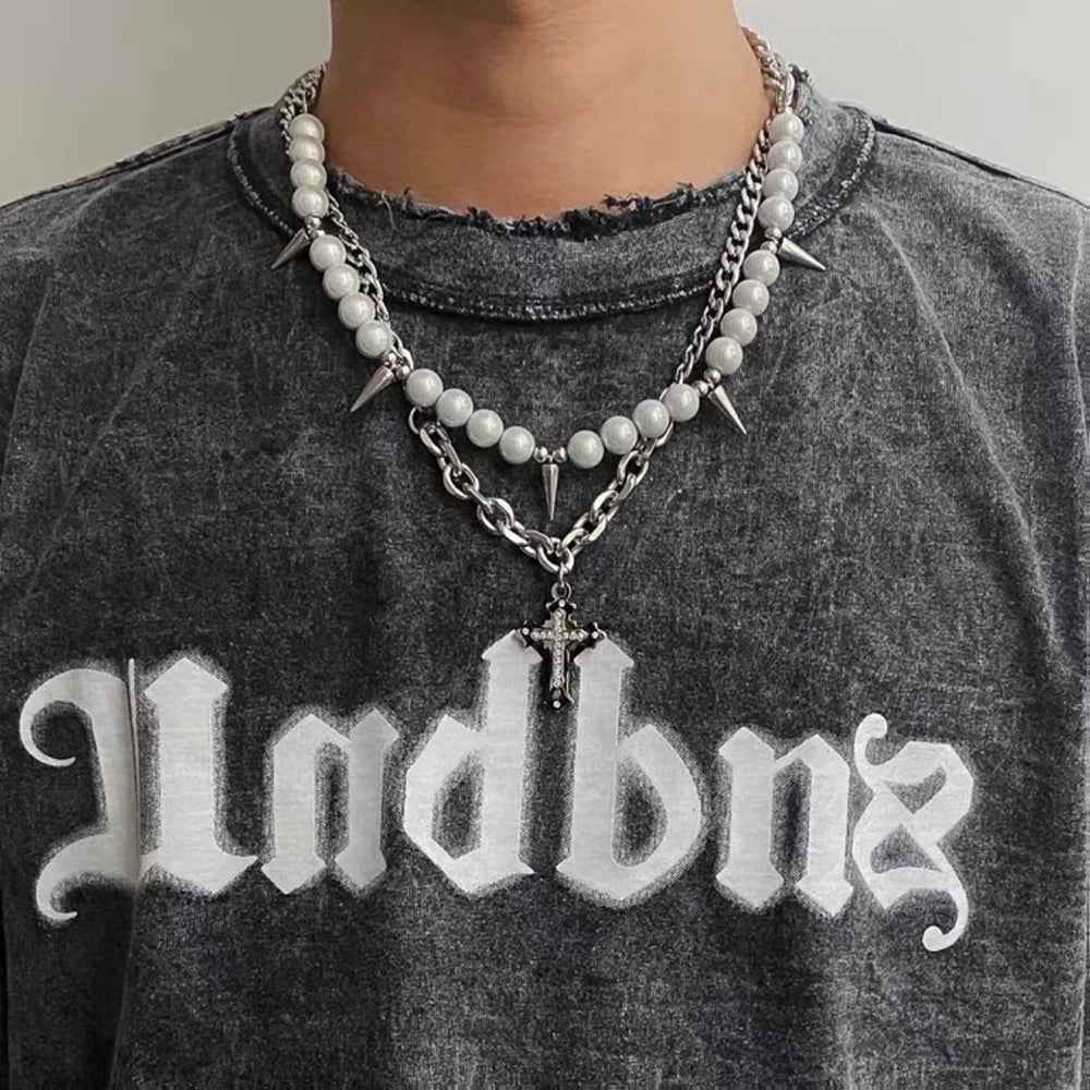Reflective Punk Rivet Choker Necklace