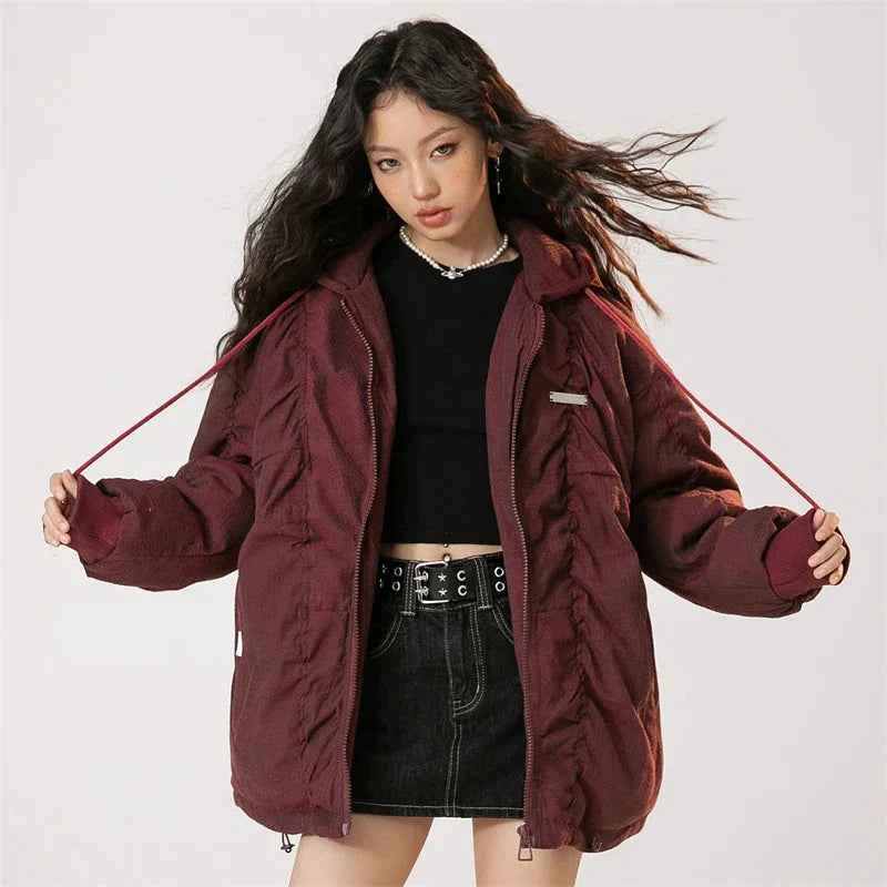 Oversized Warm Hooded Down Puffer Jacket