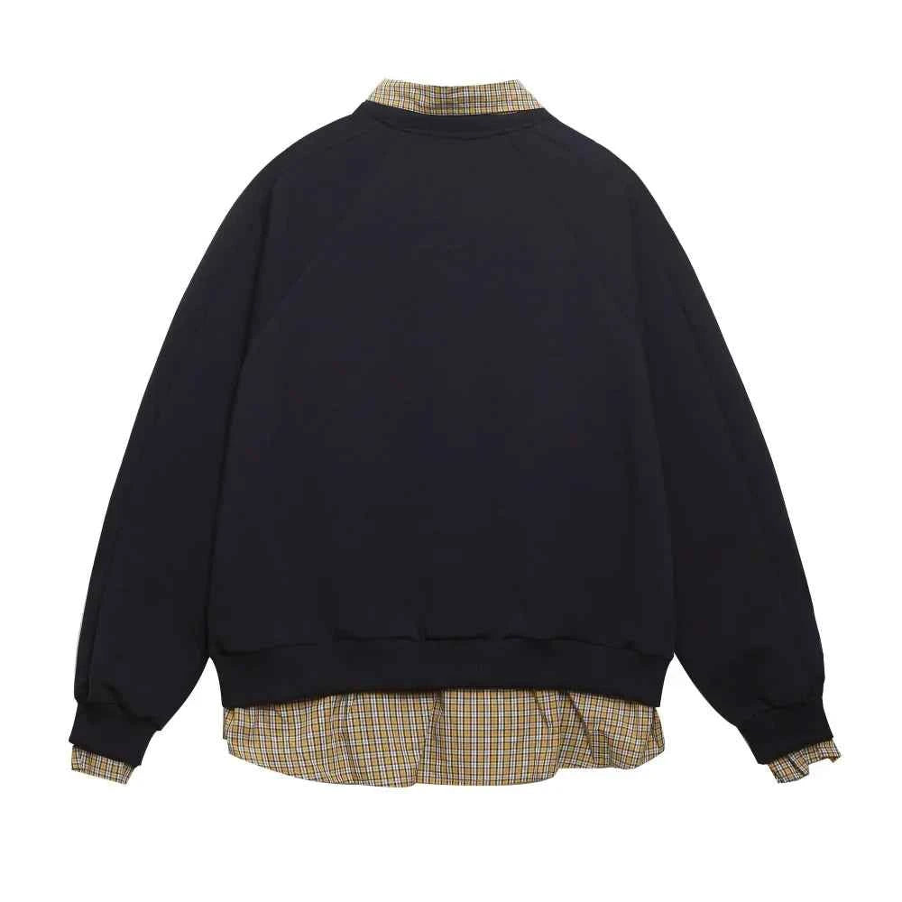 Insulated Streetwear Letter Print Fake Two-Piece Sweatshirts