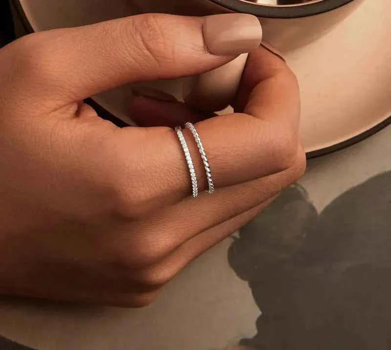 Elegant White Gold Stacking Ring