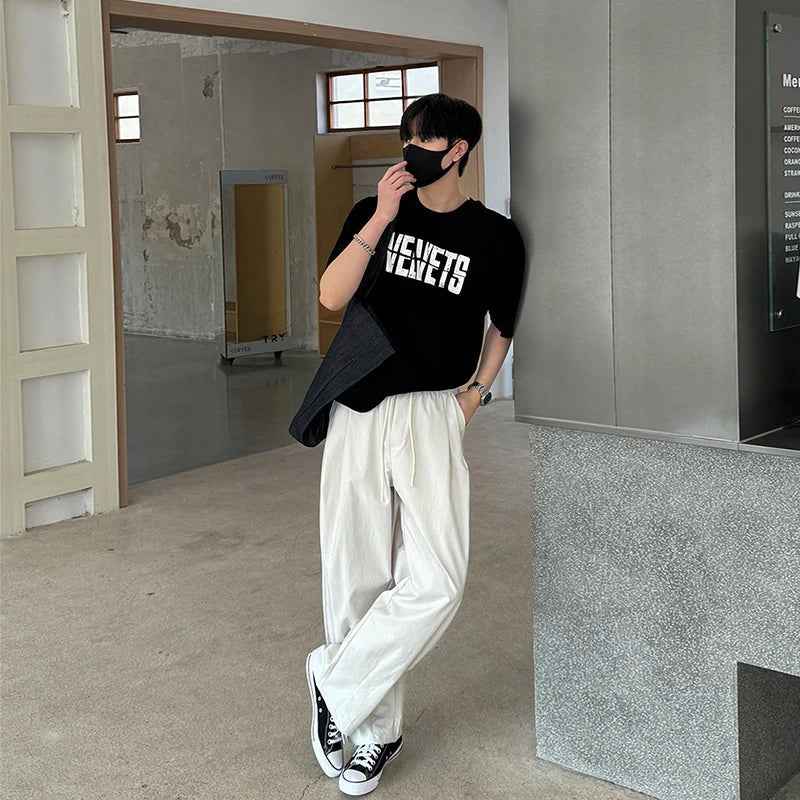 Streetwear Cool Bold Velvets Typography Casual T-Shirt