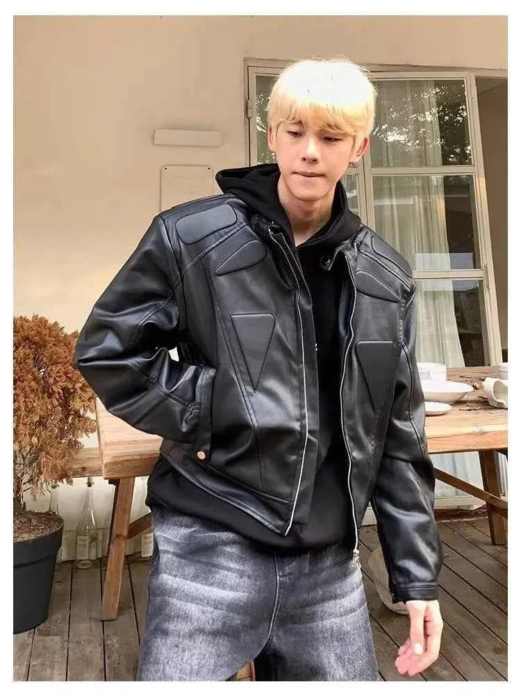 Retro Hip Hop Motorcycle Leather Jacket