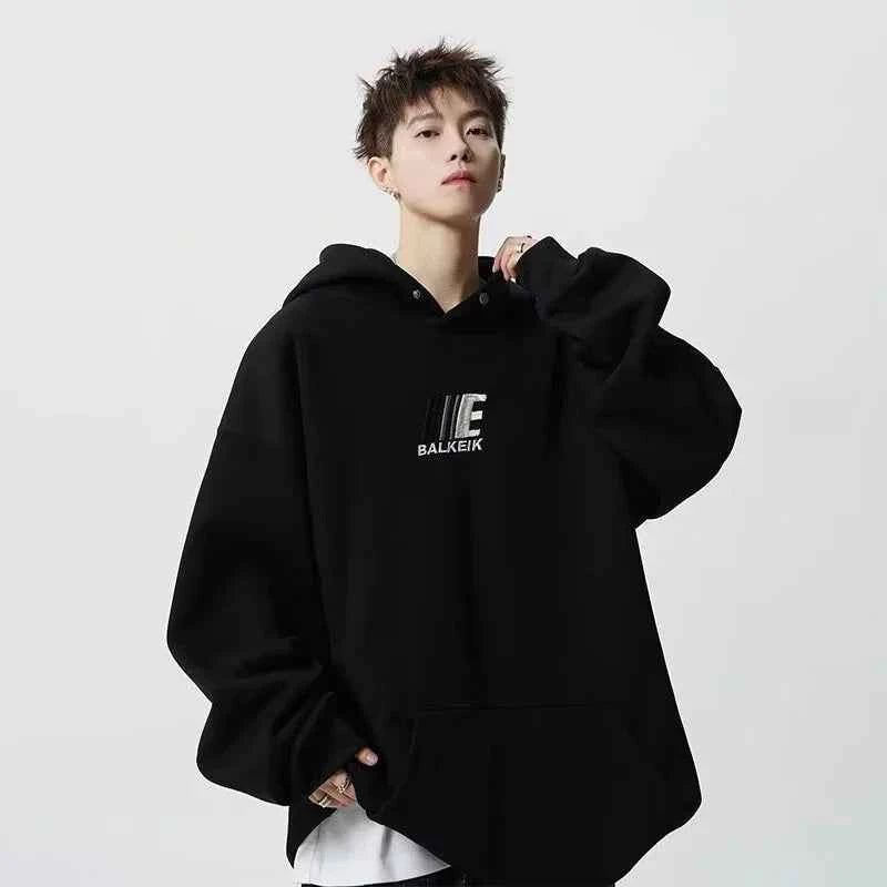 Men's Streetwear Cool Oversized Embroidered Letter Hoodie
