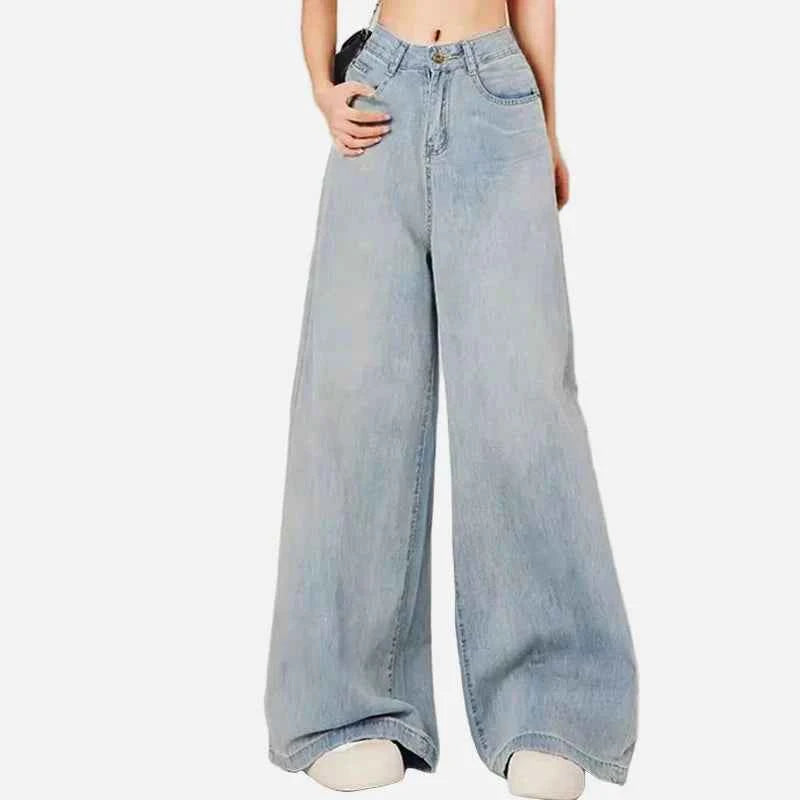 Essential High Waist Baggy Wide Leg Jeans