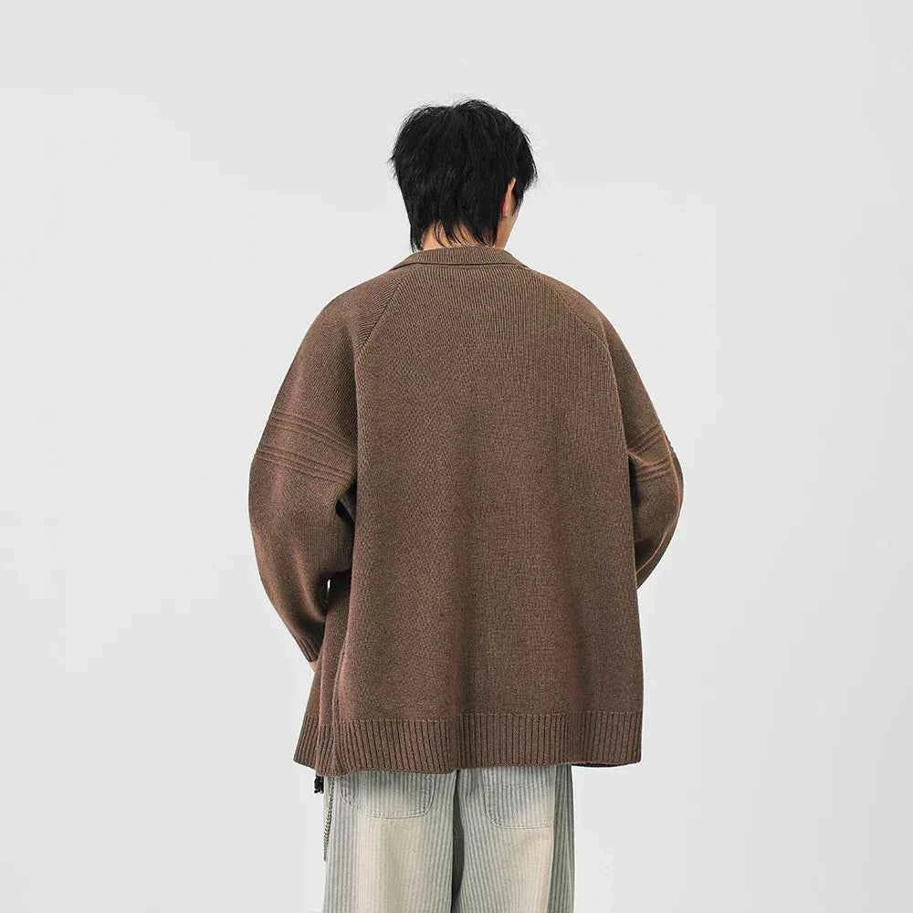 Versatile Solid Color Button Front Knitted Cardigan
